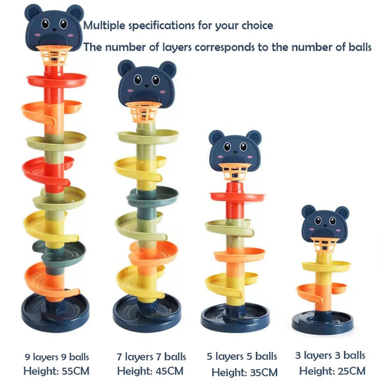Rainbow Spiral Ball Tower – 2 to 7-Layer Rolling Track Educational Toy