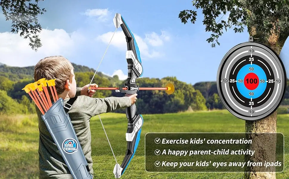 Light-Up Archery Set for Kids – Bow, Quiver & Target