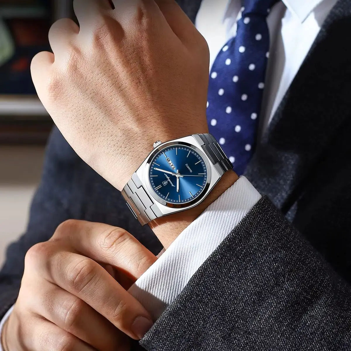 POEDAGAR Steel Horizon – Luxury Men’s Quartz Watch