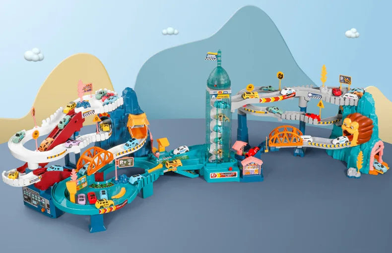 Lion Adventure Race Track – Diecast Car Racing Set for Kids