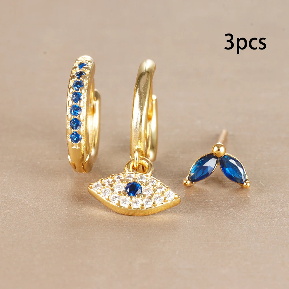 Zenith Trio – The Fashionable Blue Zircon Earring Se