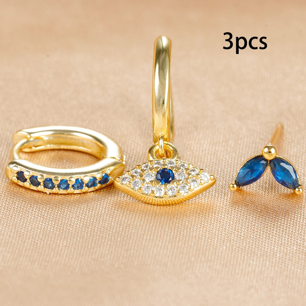 Zenith Trio – The Fashionable Blue Zircon Earring Se