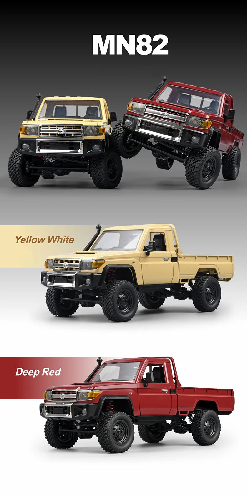 ZWN MN82 RC Pickup 1:12 – Retro 4WD Remote Control Truck with LEDs