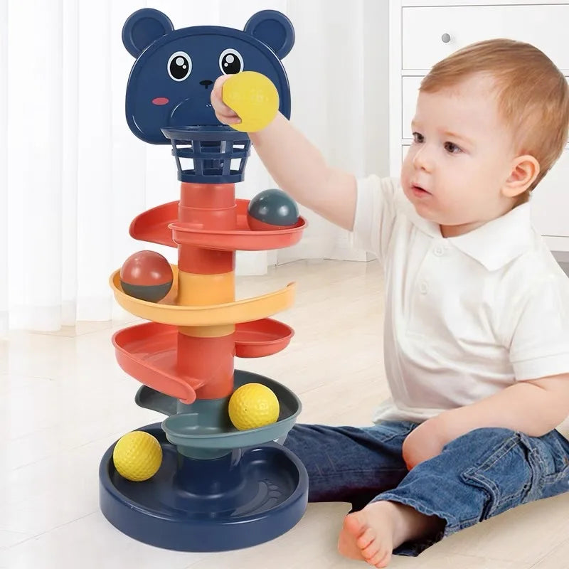 Rainbow Spiral Ball Tower – 2 to 7-Layer Rolling Track Educational Toy