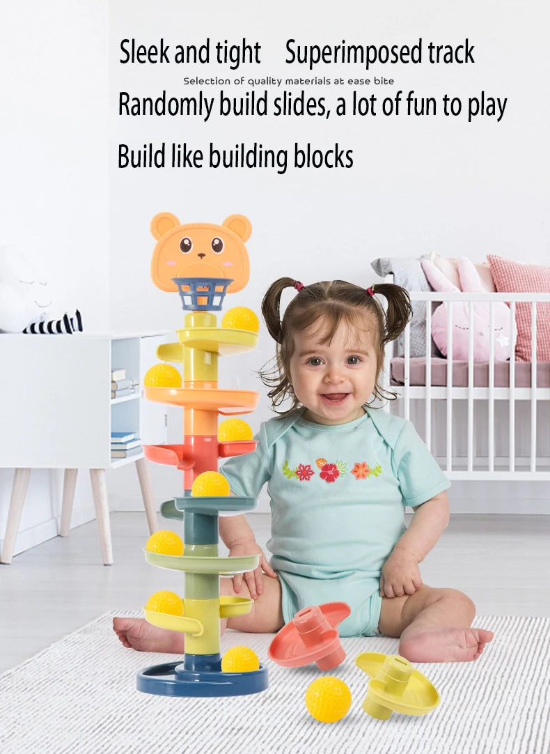 Rainbow Spiral Ball Tower – 2 to 7-Layer Rolling Track Educational Toy