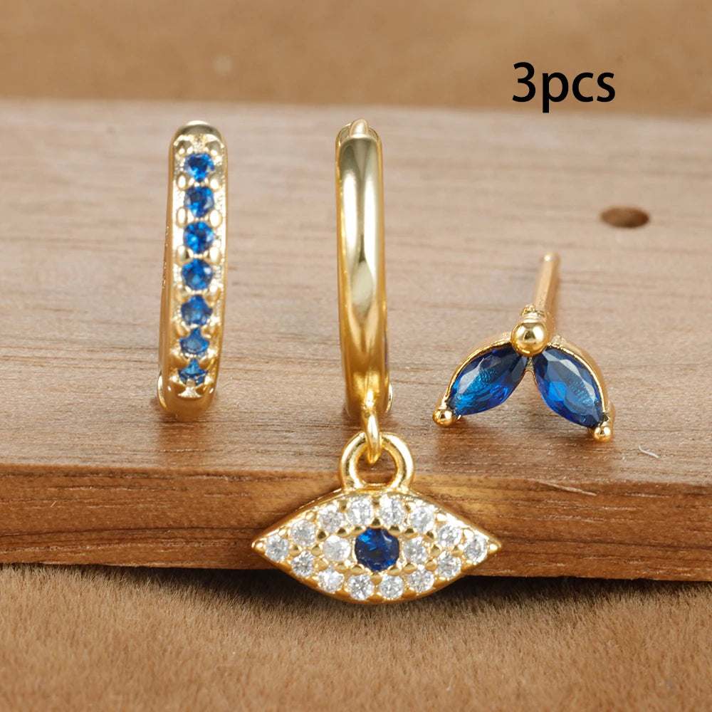 Zenith Trio – The Fashionable Blue Zircon Earring Se
