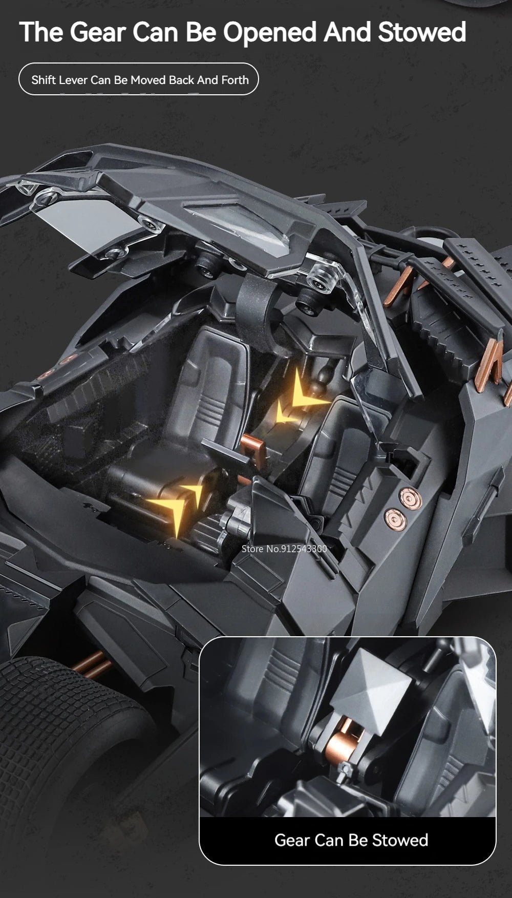 1:18 Dark Knight Batmobile – Premium Diecast Model with Lights & Sound