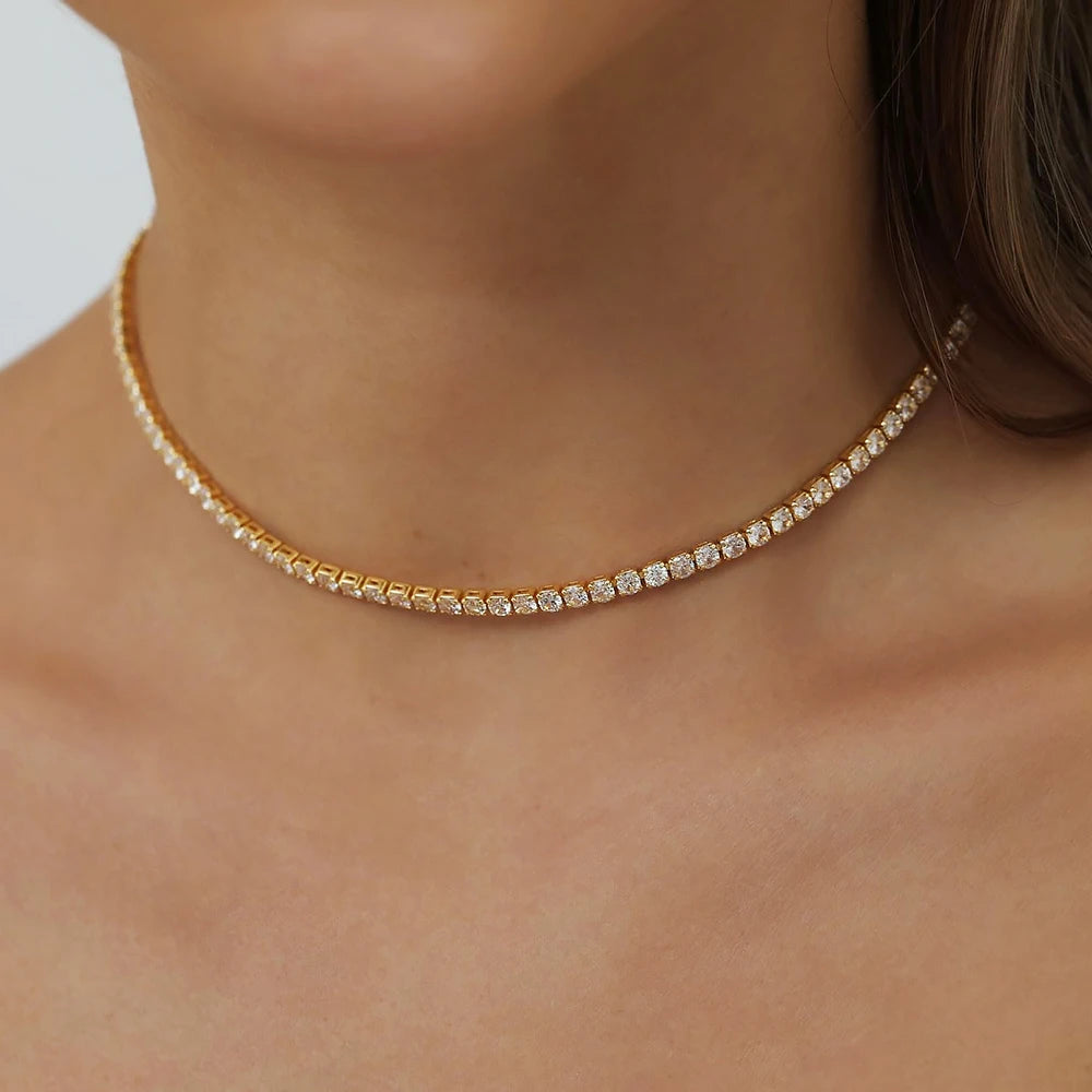 Luminia Luxe – 18K Gold Plated Rhinestone Choker
