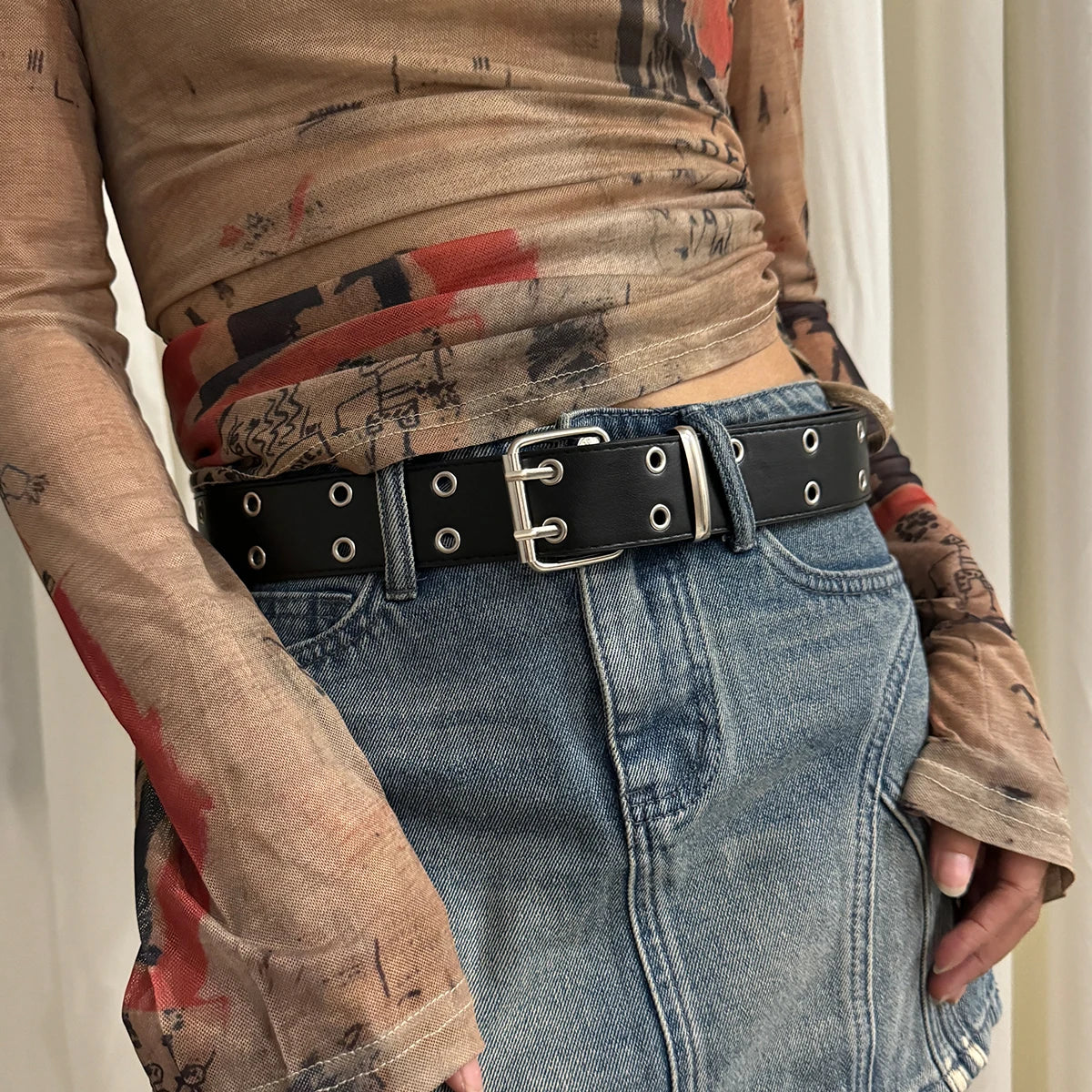 Aura Punk – The Y2K Double-Hole Belt for Men & Women
