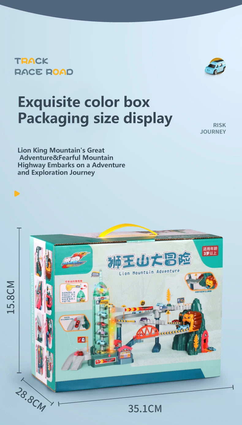 Lion Adventure Race Track – Diecast Car Racing Set for Kids