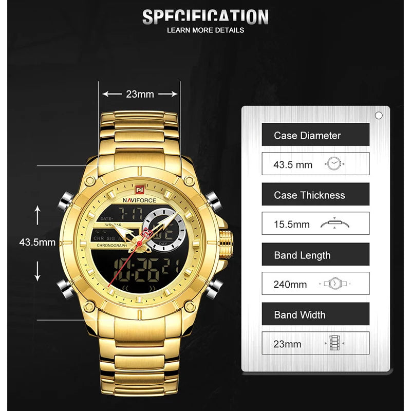 NAVIFORCE 9163 Steel Command – Military Sport Watch