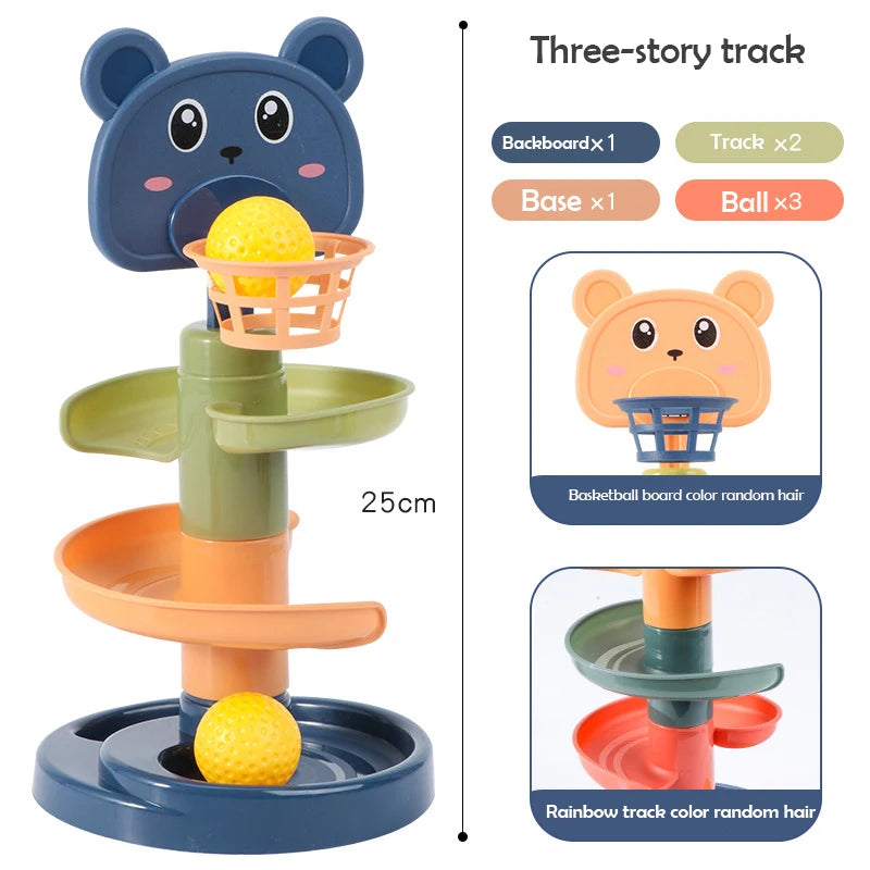 Rainbow Spiral Ball Tower – 2 to 7-Layer Rolling Track Educational Toy