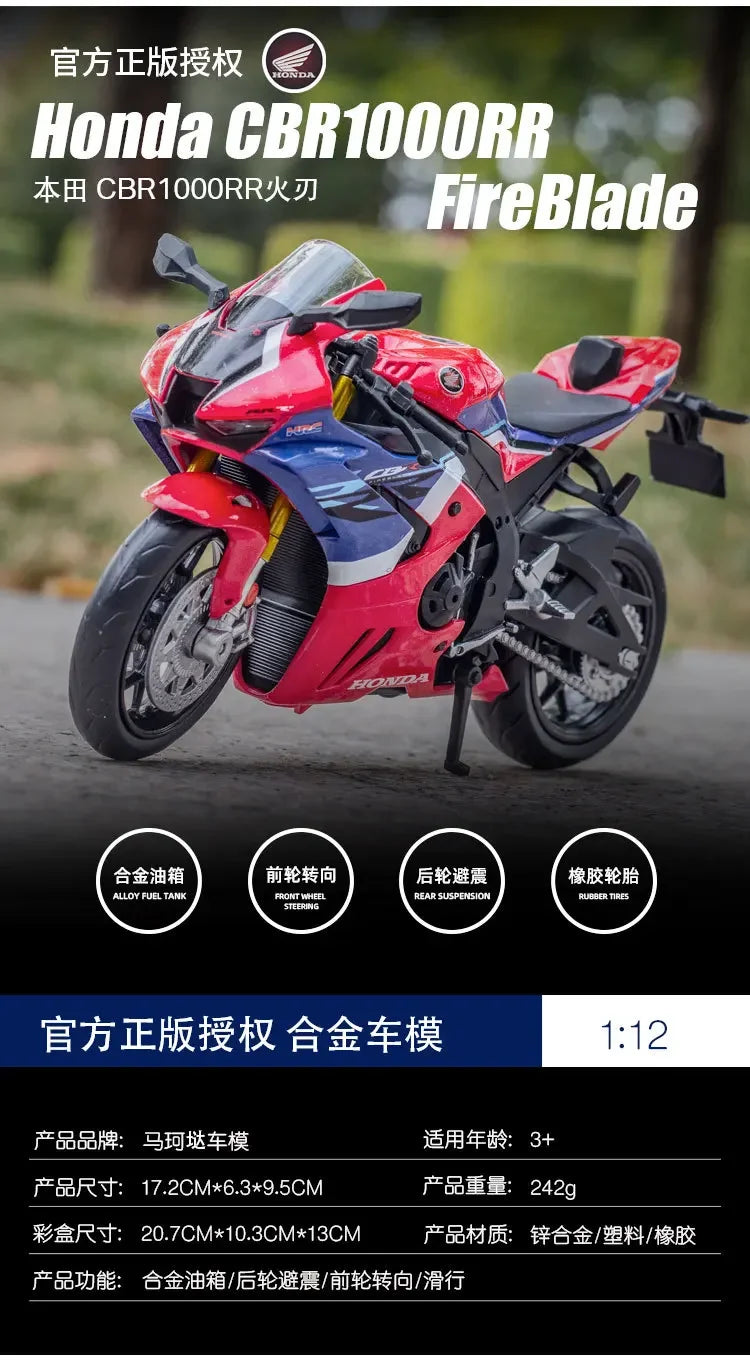 BMW S1000RR 1:12 Diecast Bike – Premium Alloy Motorcycle Model for Collectors & Kids