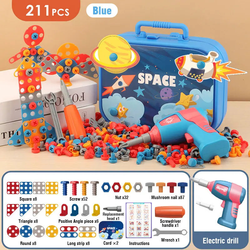 3D Puzzle Drill Tool Kit for Kids (211–351pcs)