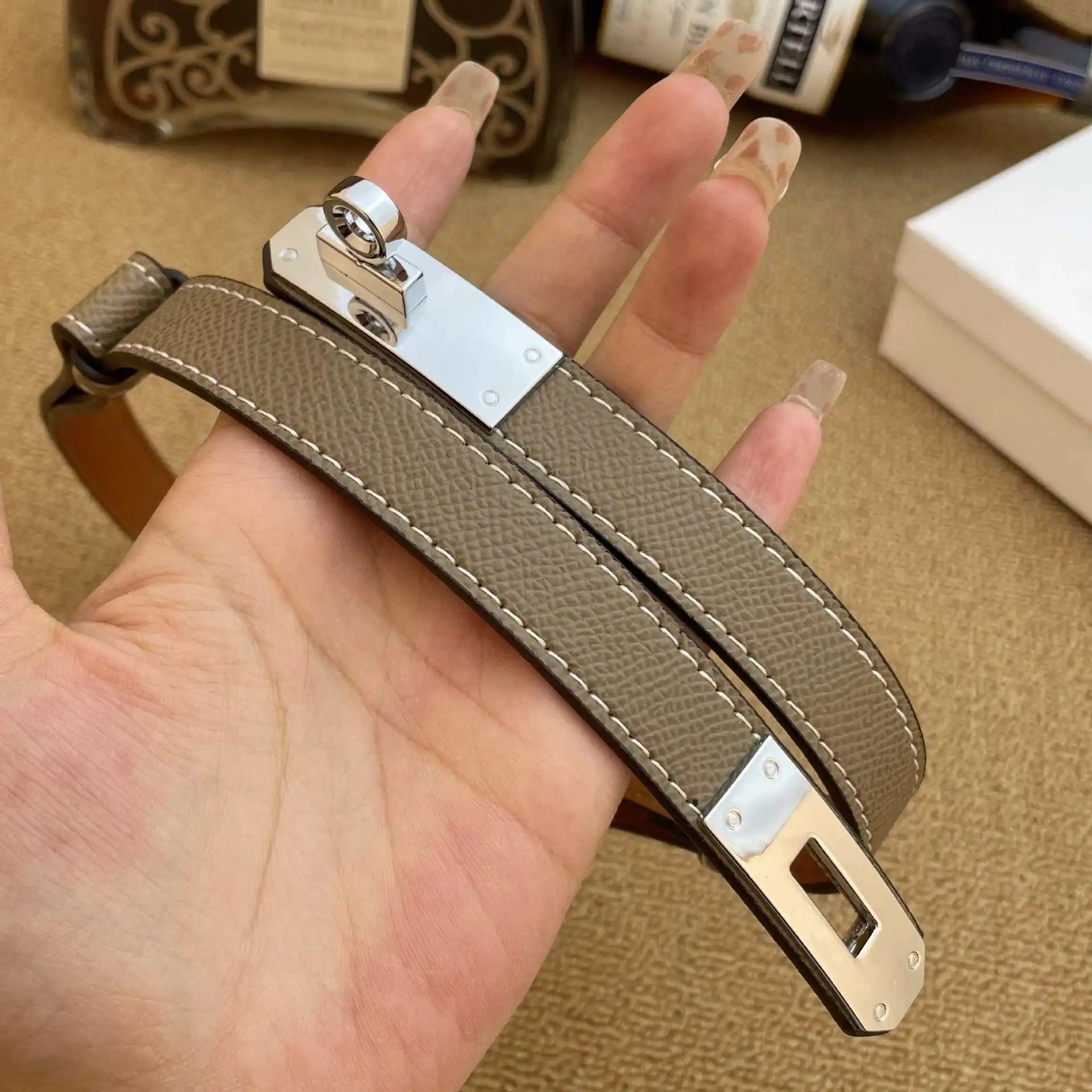 Aurelia Lux – The Golden Buckle Women's Leather Belt