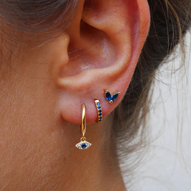 Zenith Trio – The Fashionable Blue Zircon Earring Se