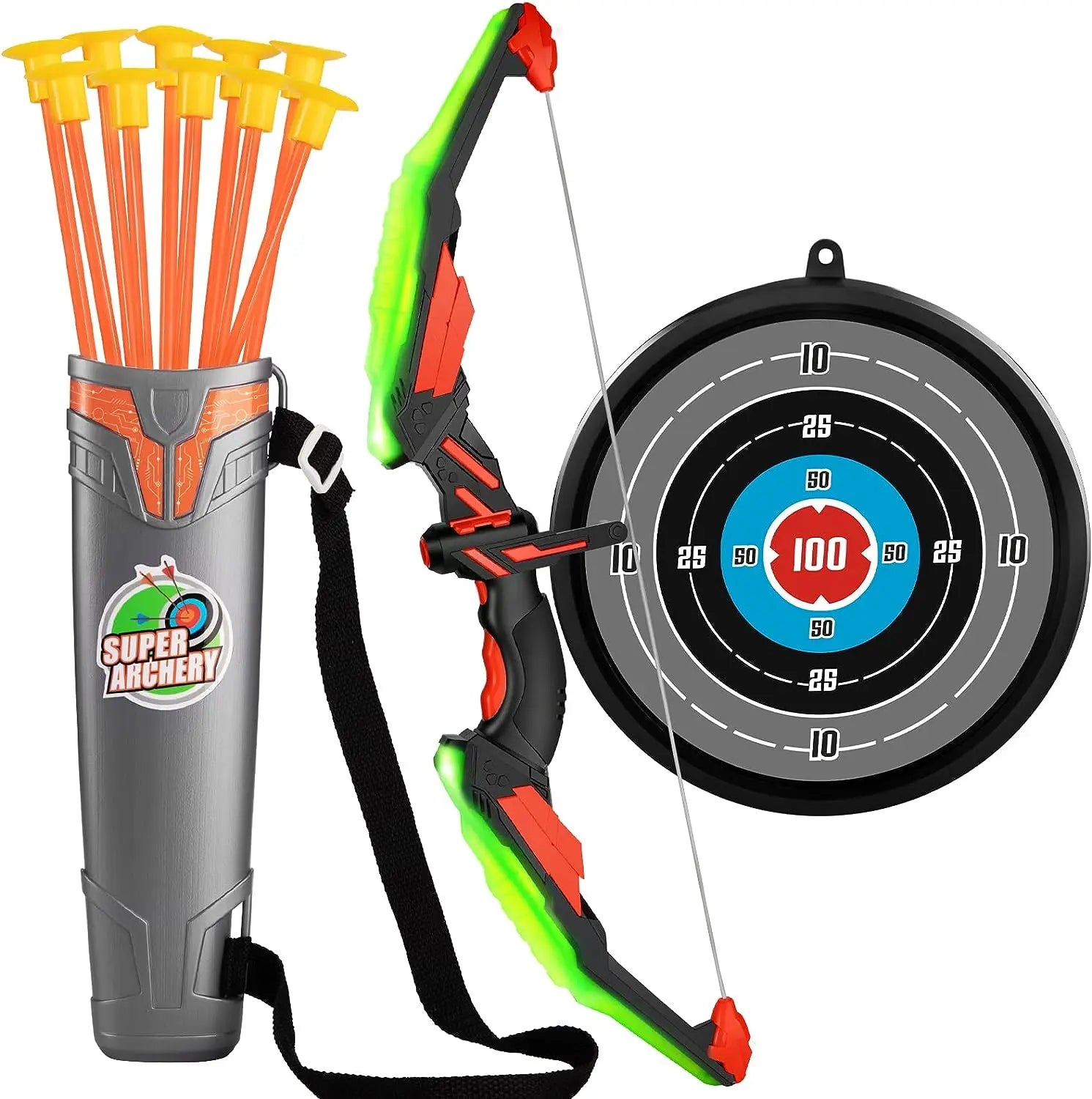 Light-Up Archery Set for Kids – Bow, Quiver & Target