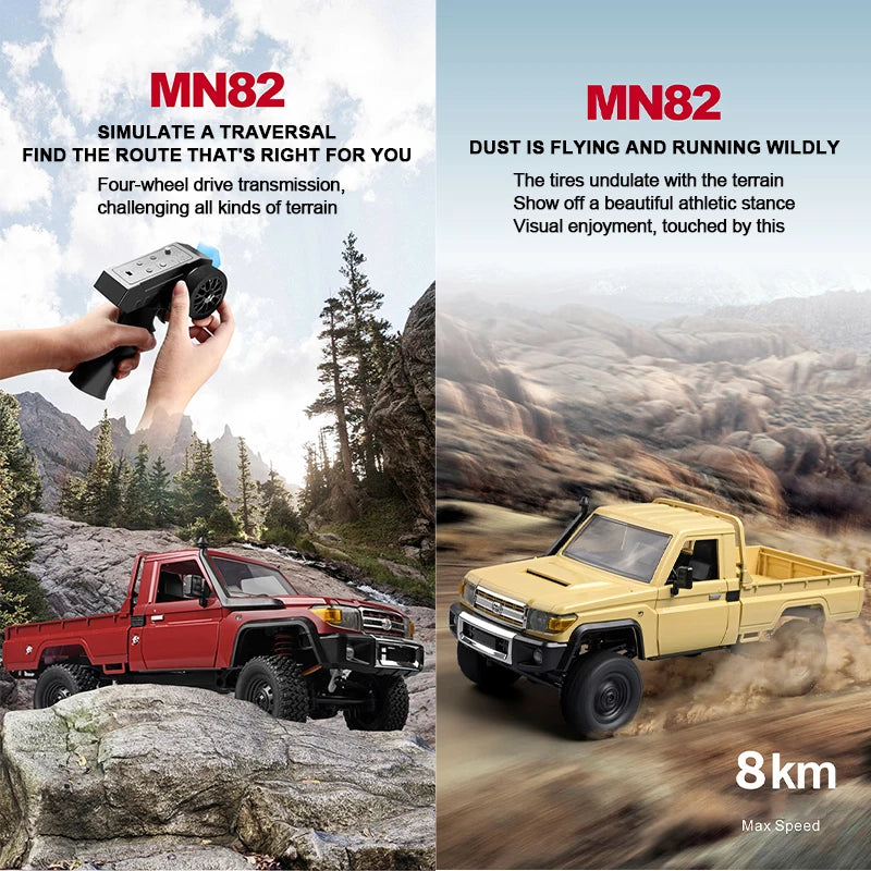 ZWN MN82 RC Pickup 1:12 – Retro 4WD Remote Control Truck with LEDs